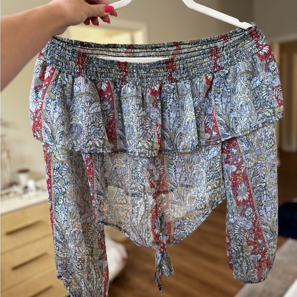 Floral Bohemian Off-Shoulder Top